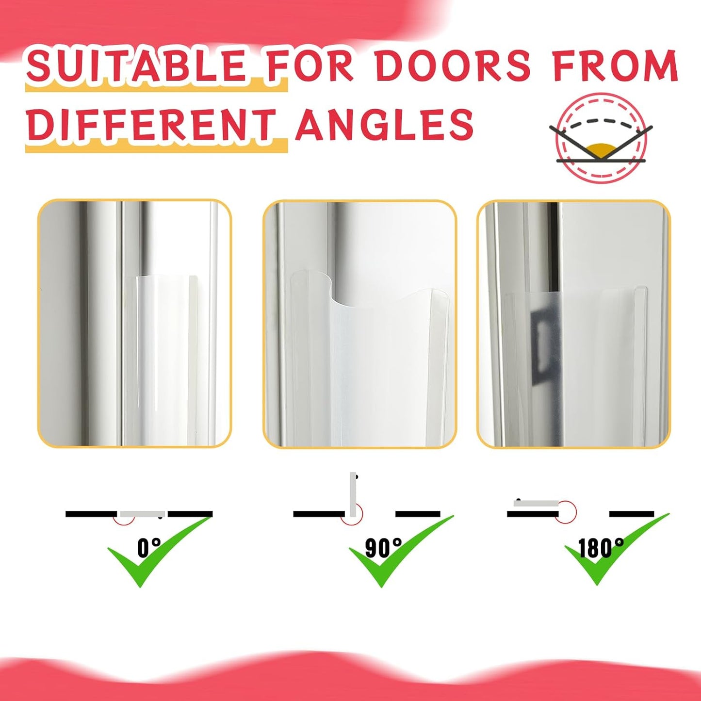 12 Pcs Door Pinch Guard Baby Proofing Jam Shield Door Finger Pinch Guard 47.2 x 7 Inch Hinge Cover Protectors for 90 and 180 Degree Gates Kids Pets Safety