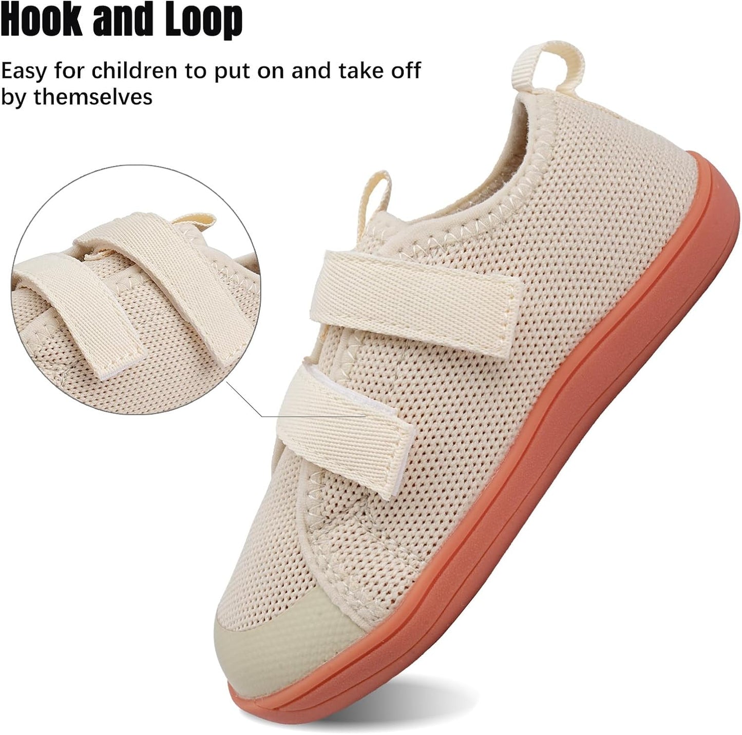 WateLves Toddler Little Kids Wide Barefoot Shoes The First Walking Shoes Girls Boys Breathable Zero Drop Minimalist Sneakers with Wide Toe Box Natural to Grow