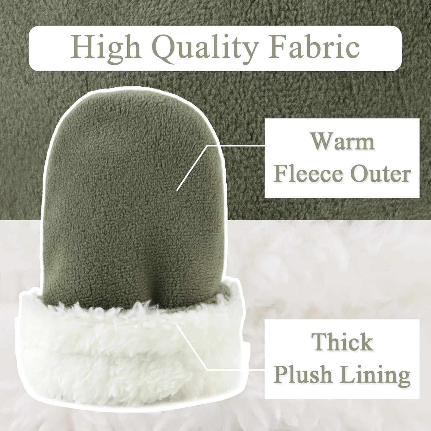 Zsedrut No Scratch Baby Mittens Toddler Infant Fleece Lined Gloves Winter Warm Mitten for Baby Boys Girls