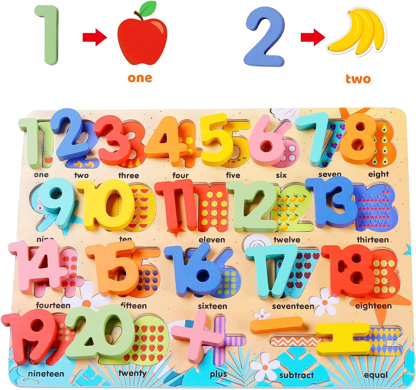 Wooden Puzzles for Toddlers, Voamuw Alphabet Number Shape Learning Education Preschool Toys for Kids Ages 3-6 Years Old (Set of 3)
