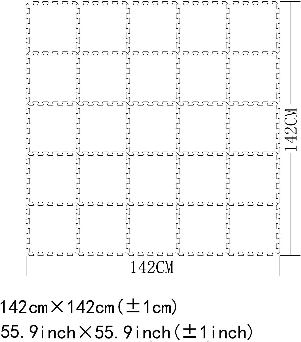 MQIAOHAM® 25 Pieces Puzzle Play Mats, Soft Baby Play Mat, Kids Interlocking Foam Floor Tiles, Toddlers Carpet Playmats G301025-101103109