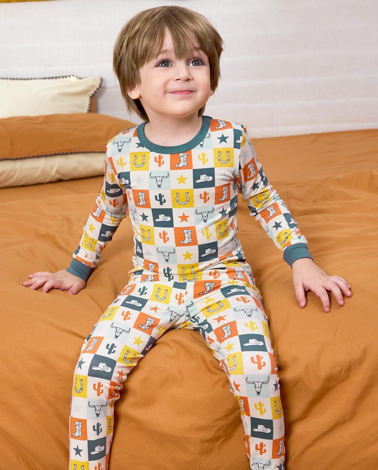 Bamboo Viscose Toddler Pajamas Boys Girls Baby 12M-8Y Pjs Sets Kids 2pcs Snug fit Long-Sleeve Sleepwear