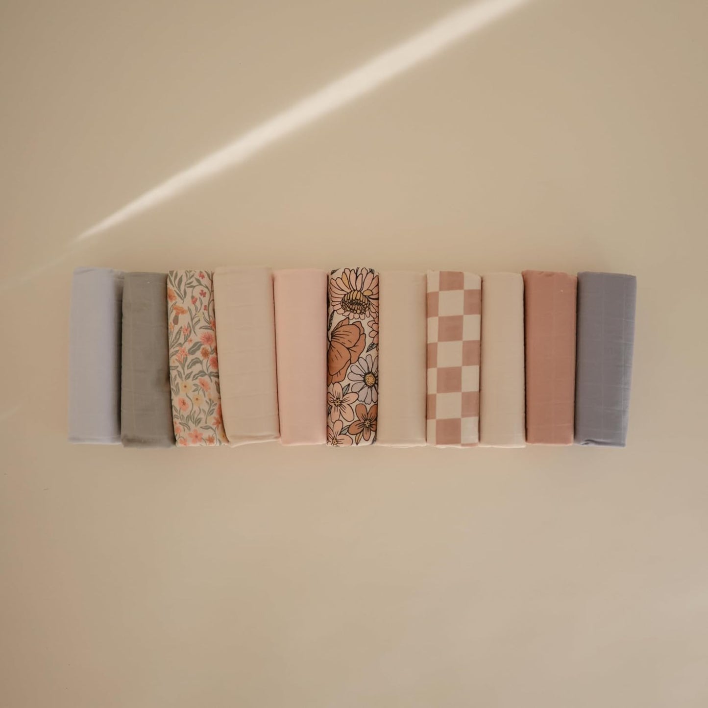 mushie Waterproof Changing Pad Liners | 100% Organic Cotton | Set of 3 (Pastel Blooms Combo)