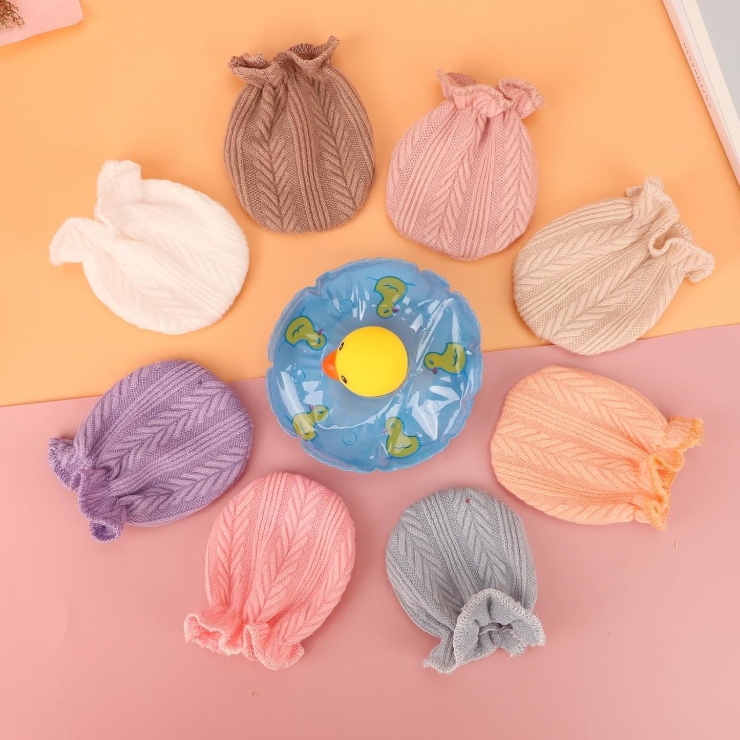 Newborn Baby Mittens No Scratch Cotton Elastic Wrist Gloves Infant Toddler Mittens for Baby Boy Girl 0-6 Months