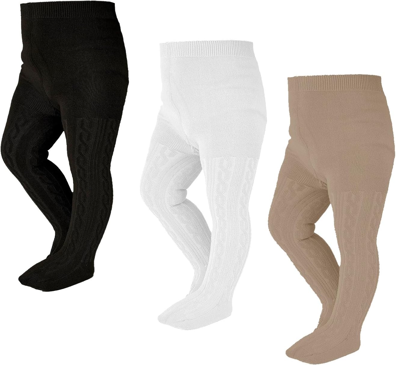 EPEIUS Baby Girl Tights Thick Cable Knit Leggings Stockings Cotton Pantyhose for Newborn Infant Toddler 3/4/5/6 Pack