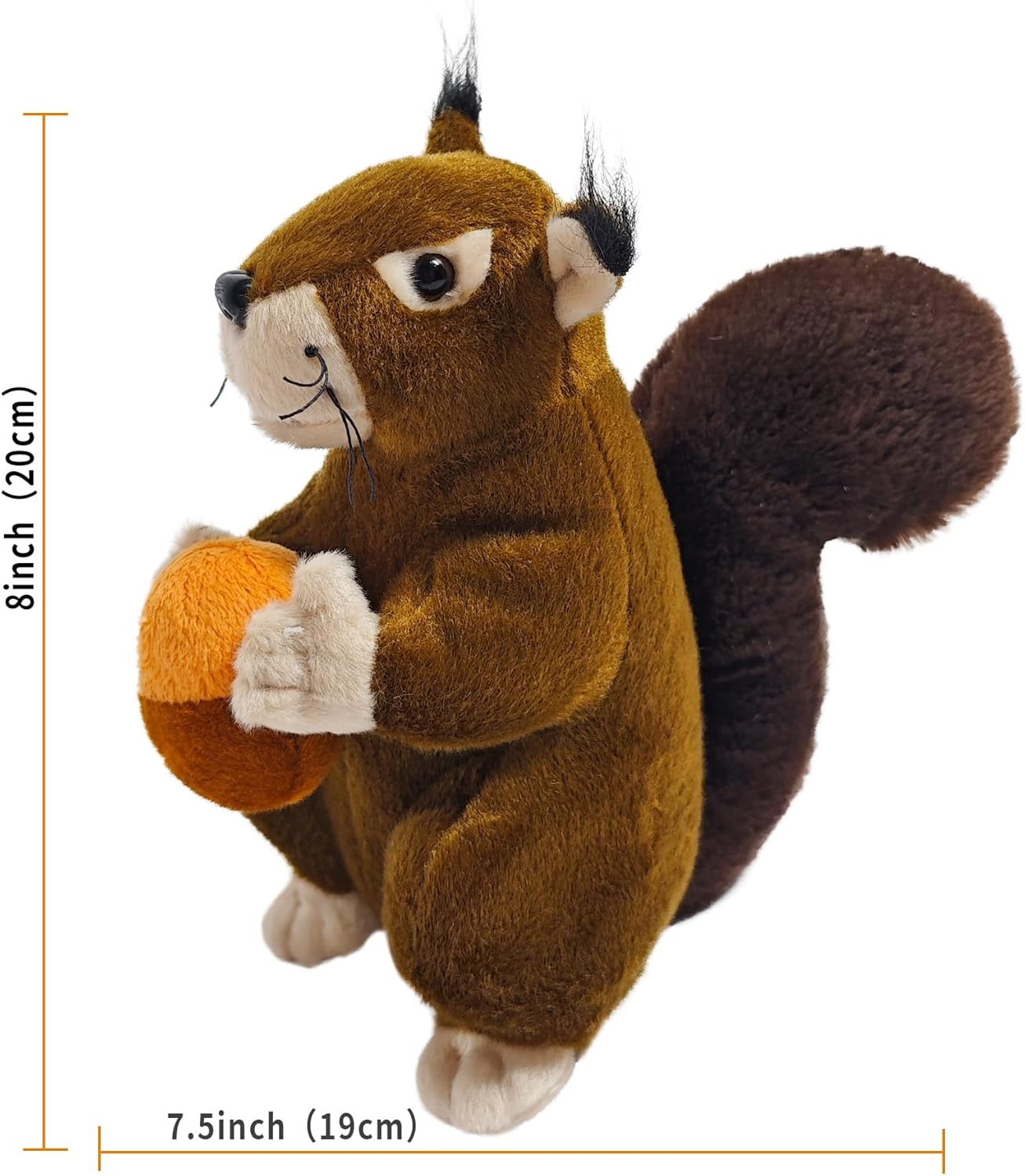 Squirrel Plush Toy Stuffed Animal Toy Squirrel Doll Plush Huggable Toy for Baby,Cute Plush Animal for Kids 7.5’’