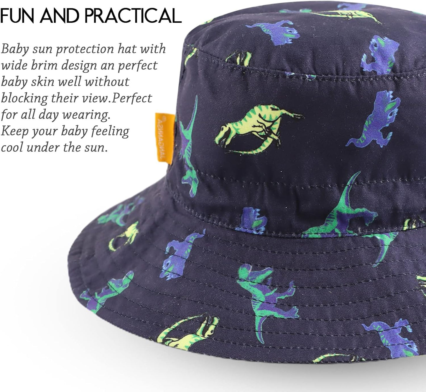 JANGANNSA Cotton Baby Sun Hat Infant Toddler Boys Girls Bucket Hats Summer Sun Protection Kids Beach Caps