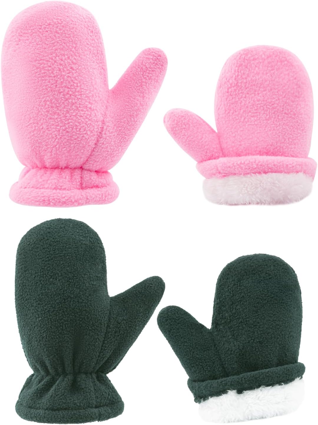 BAVST Baby Toddler Winter Mittens Girls Warm Fleece Lined Gloves Kids Sherpa Lined Mittens for Boys