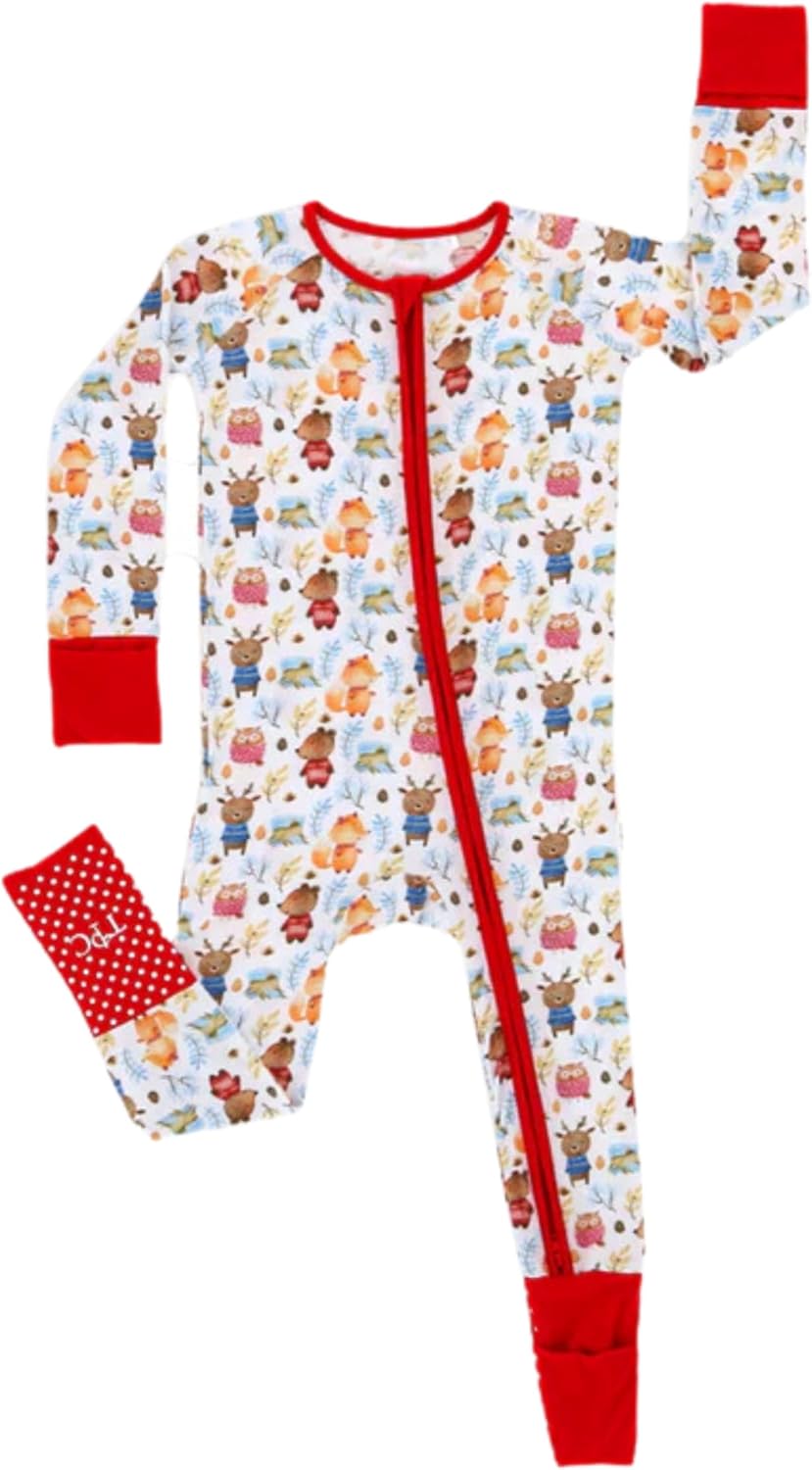 Baby Romper Long Sleeves for 3-24 Month Boys & Girls | 95% Bamboo Viscose Baby Rompers Two-Way Zipper Onesie