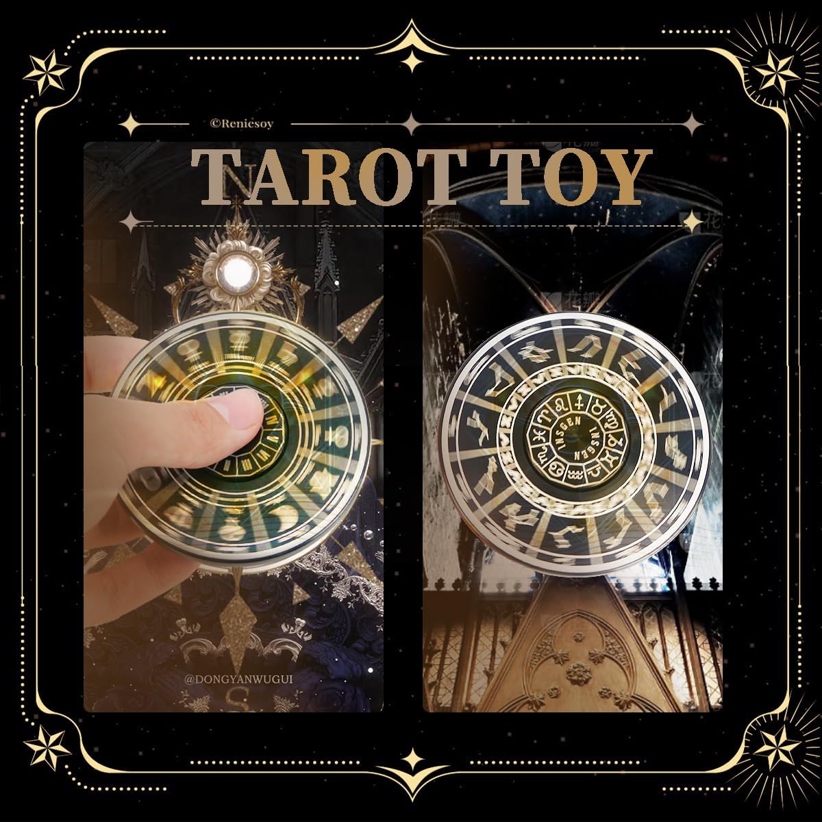 Fidget Toys Fidget Spinners for Adults, Metal Spinning Spinner Top Toy, Anxiety Toys Stress Relief Reducer, Party Favors for Kids 6+ Stuffers Tarot Constellation Spinning Tops Toys (Tarot)