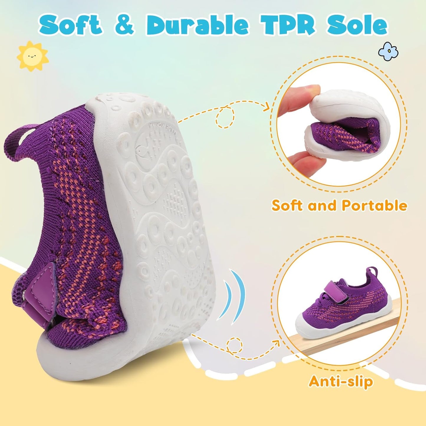 LeIsfIt Baby Shoes Girls Boys First Walking Shoes Infant Sneakers Crib Shoes Lightweight Non-Slip Shoes