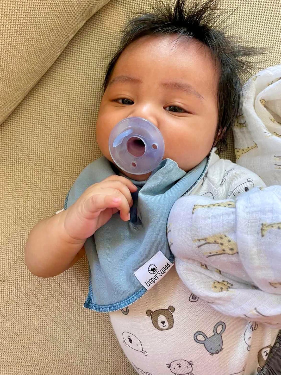 DiaperSquad's Baby Bibs for Drooling and Teething, Bibs for Boys, Baby Girl - Solid Cotton Baby Drool Bibs