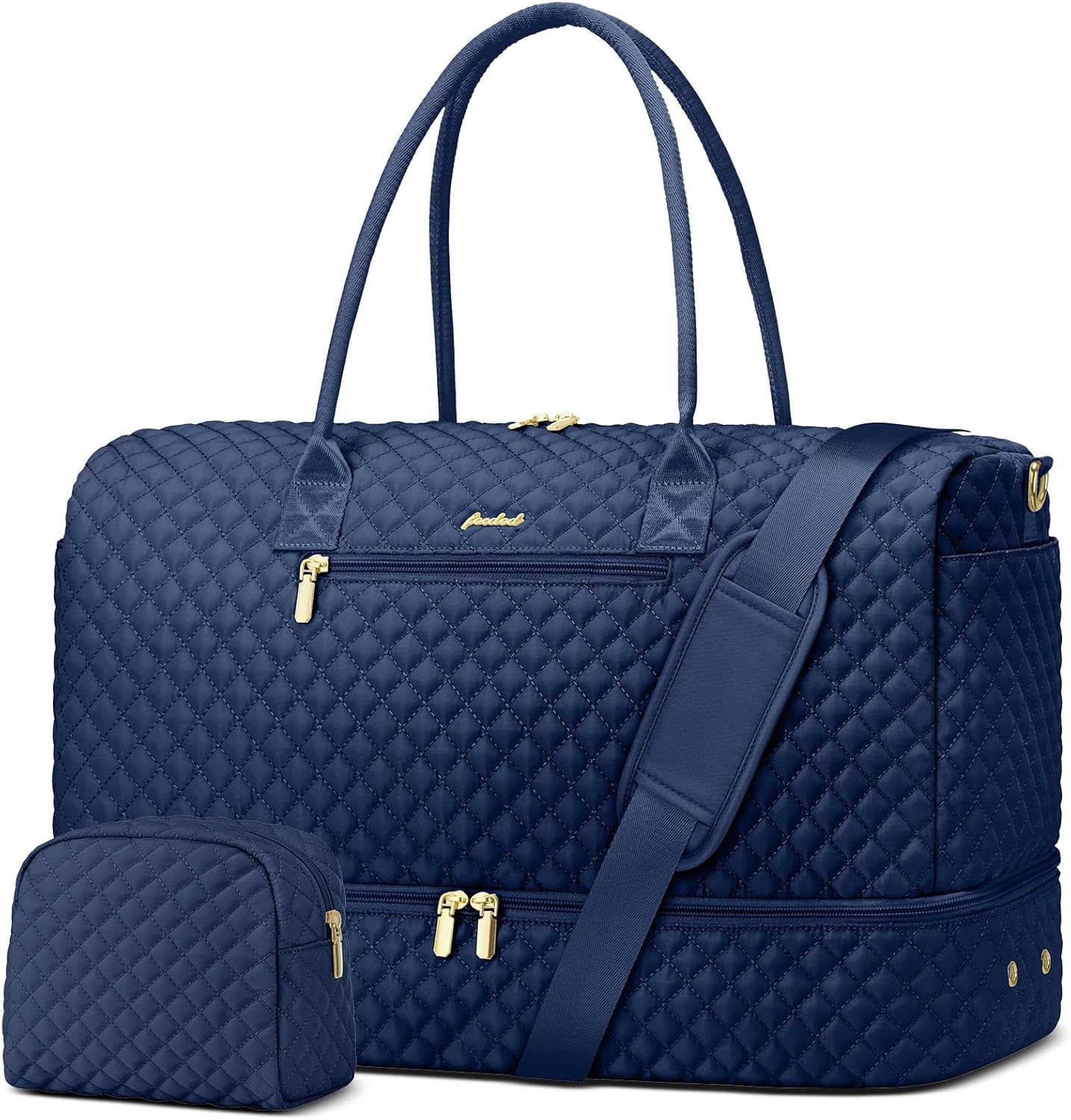 Travel Weekender Bags for Women - Carry on Overnight Bags with Shoe Compartment Duffle Bag with Laptop Pocket Hospital Bag for Labor Delivery Gym Tote Bag with Toiletry Bag Blue