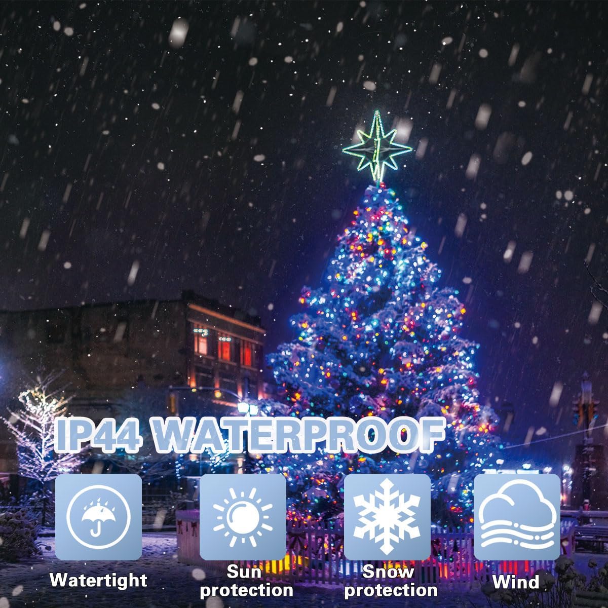 33ft Christmas Decorative Mini Lights, 100 LED transparent Wire Fairy Starry String Lights Plug in, 12 Lighting Modes, for Indoor Outdoor Xmas Tree Wedding Party Decoration (White+Multicolor)