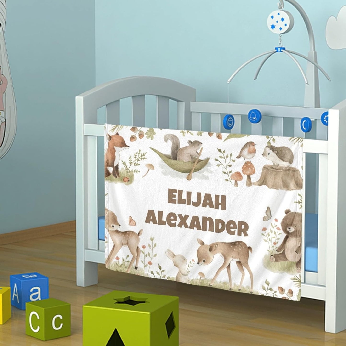 Personalized Custom Baby Blanket with Name, Swaddle Blanket for Toddlers Kids Newborn for Baby