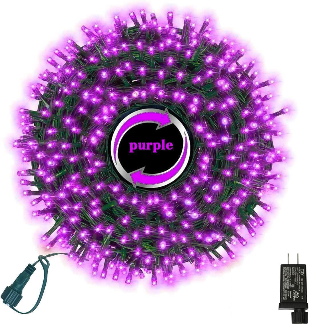 33ft Halloween Decorative Mini Lights, 100 LED Green Wire Fairy Starry String Lights Plug in, 11 Lighting Modes, for Halloween Decoration Outdoor Xmas Tree Party Decoration (Purple)