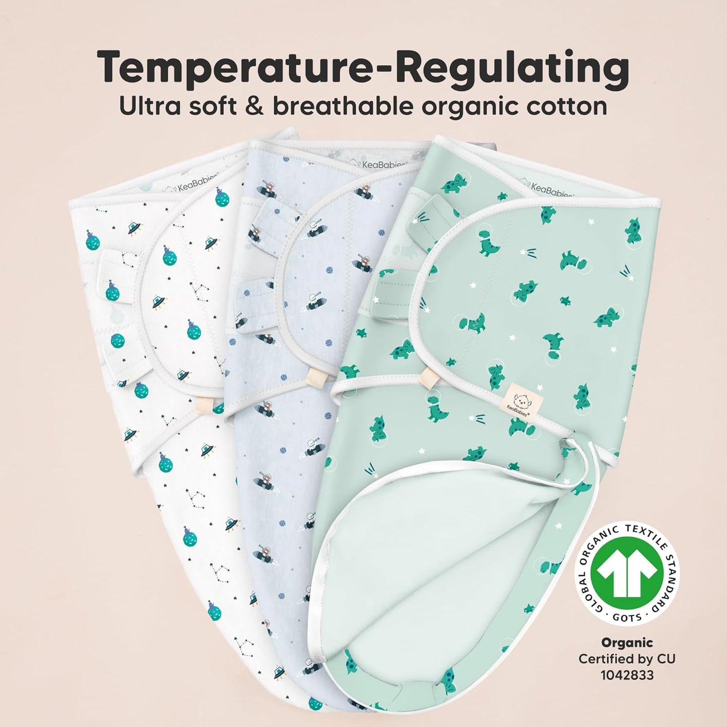 Baby Swaddle Sleep Sacks with Zipper - 3-Pack Swaddles for Newborns 0-3 Months, Infant, Baby Girls, Boys, Soft & Durable Newborn Sleep Sack, Easy Diaper Change Swaddling Blanket (Space Quest)