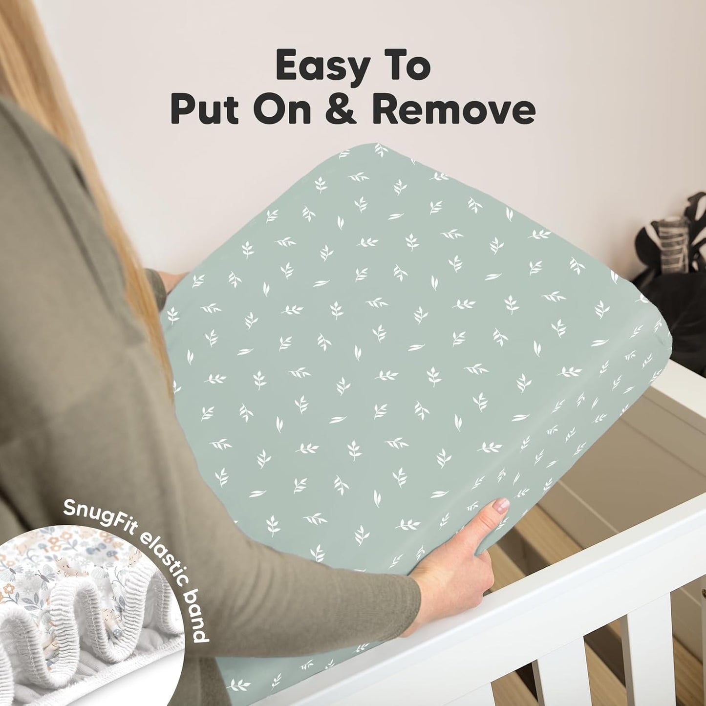 KeaBabies 2-Pack Organic Crib Sheets for Boys, Girls - 52x28 Fitted Crib Mattress Sheet Neutral, Breathable Jersey Cotton Cover for Baby Bed, Toddler Mattress, Soft & Cute Prints (Prairie)