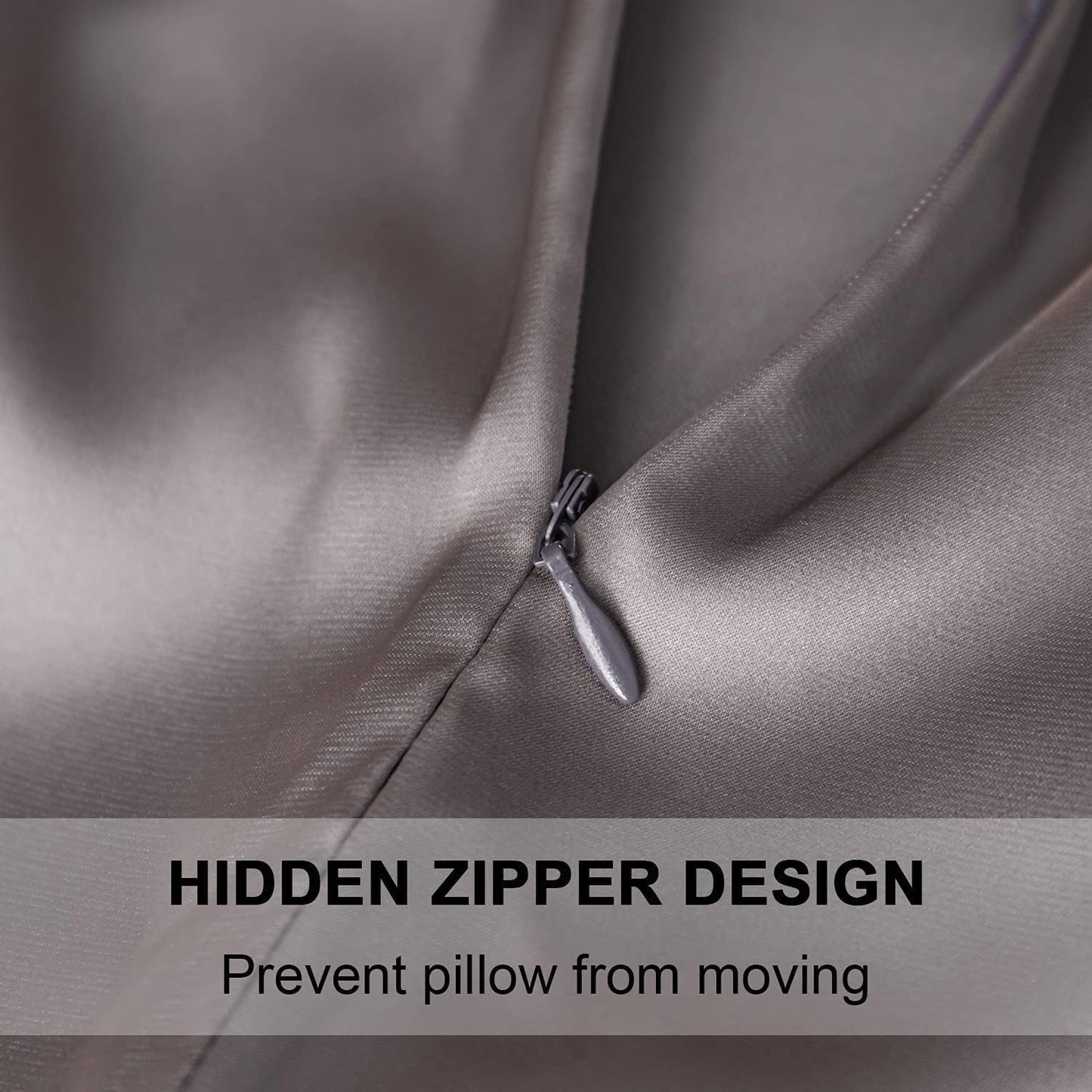 2 Pcs Mulberry Silk Pillowcase for Hair and Skin,Cooling Silk Pillow Case with Hidden Zipper,Allergen Proof Dual Sides Soft Breathable Smooth Silk Pillow Cover for Women(Queen-2PCS,Dark Gray)