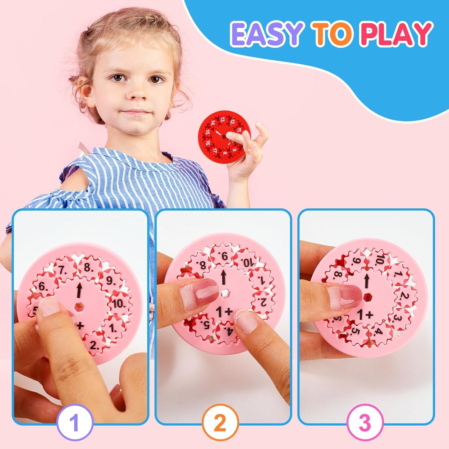 Math Fidget Spinner, Educational Math Fact Fidget Spinners, Learning Add Subtract Multiplication Division Fidget Spinner Toy for Kids, Perfect Treasure Box Toys for Classroom Prize Students (18pcs)