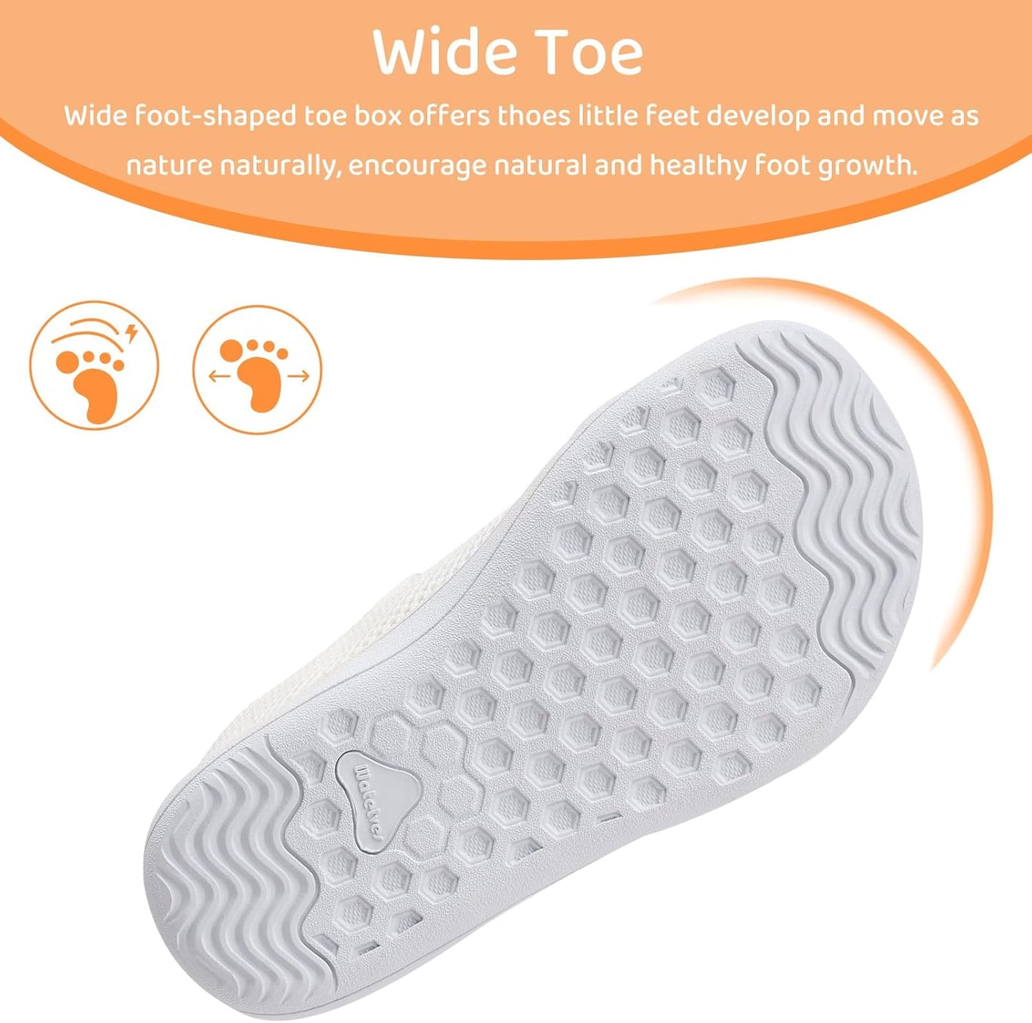 WateLves Toddler Little Kids Wide Barefoot Shoes The First Walking Shoes Girls Boys Breathable Zero Drop Minimalist Sneakers with Wide Toe Box Natural to Grow