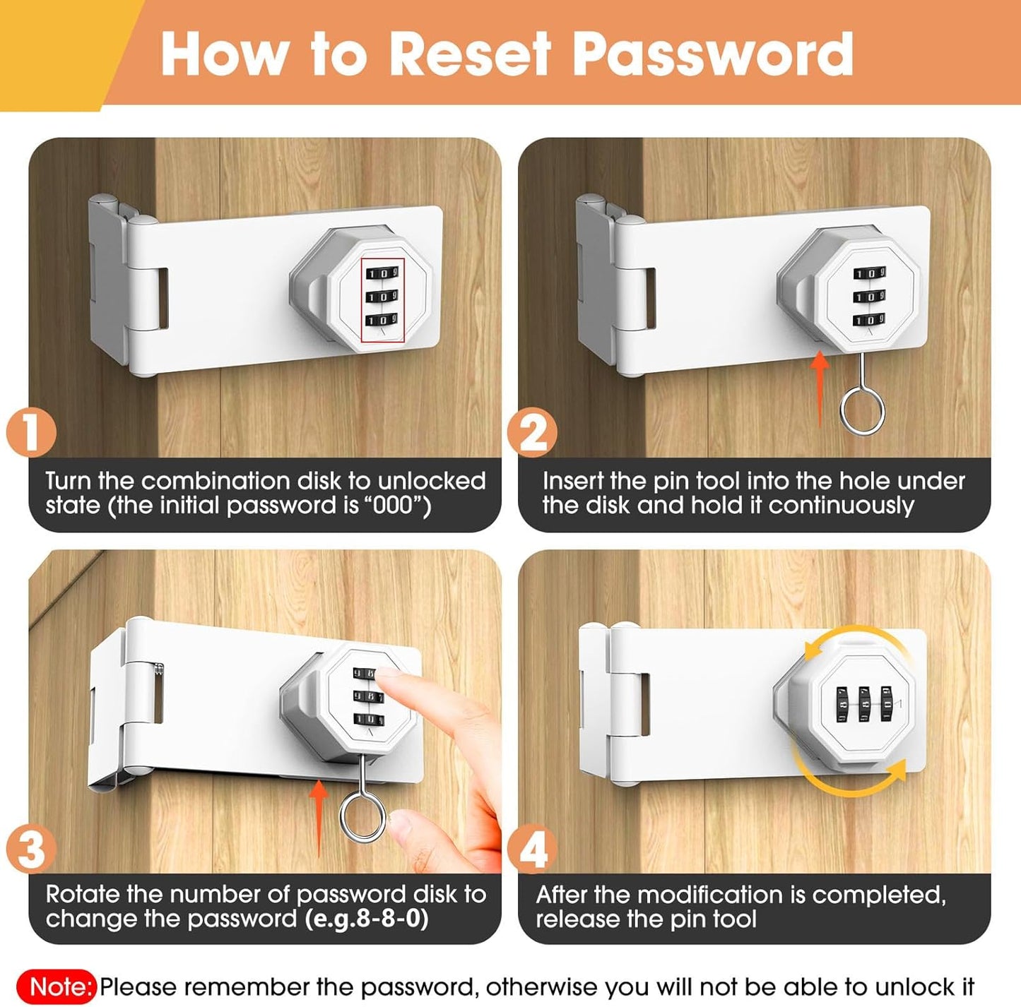 90 Degree Cabinet Locks with Combination, Mechanical Folding Door Latch, Keyless Password Rotary Hasp Latch Lock for Office File Cabinet, Drawers, Locker, Small Door, Cupboard (2, White)