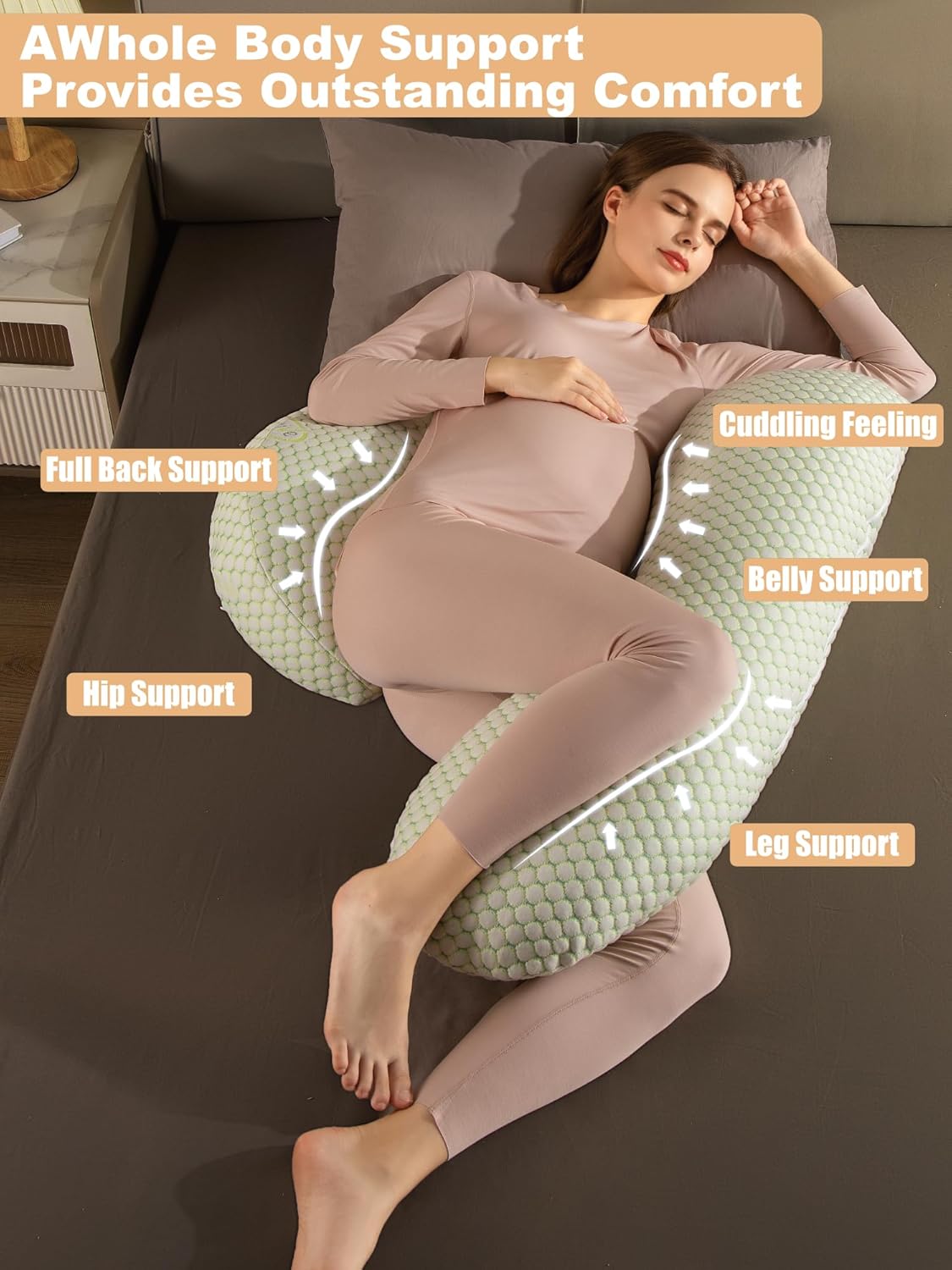 Pregnancy Pillows for Sleeping, Maternity Pillow for Pregnant Women, Support for Back, Legs, Belly, HIPS for Pregnant Women