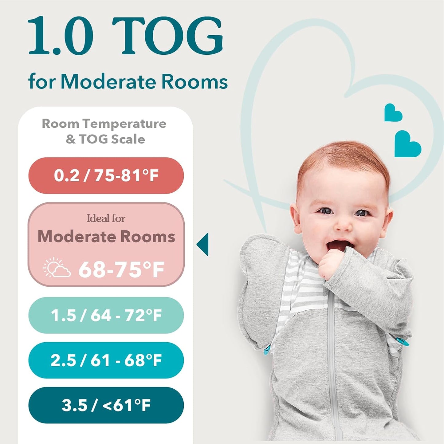 Love to Dream Swaddle UP, Baby Sleep Sack, Self-Soothing Swaddles for Newborns, Get Longer Sleep, Snug Fit Helps Calm Startle Reflex, New Born Essentials for Baby, 1.0 TOG, 8-13lb, Rainbow Dream