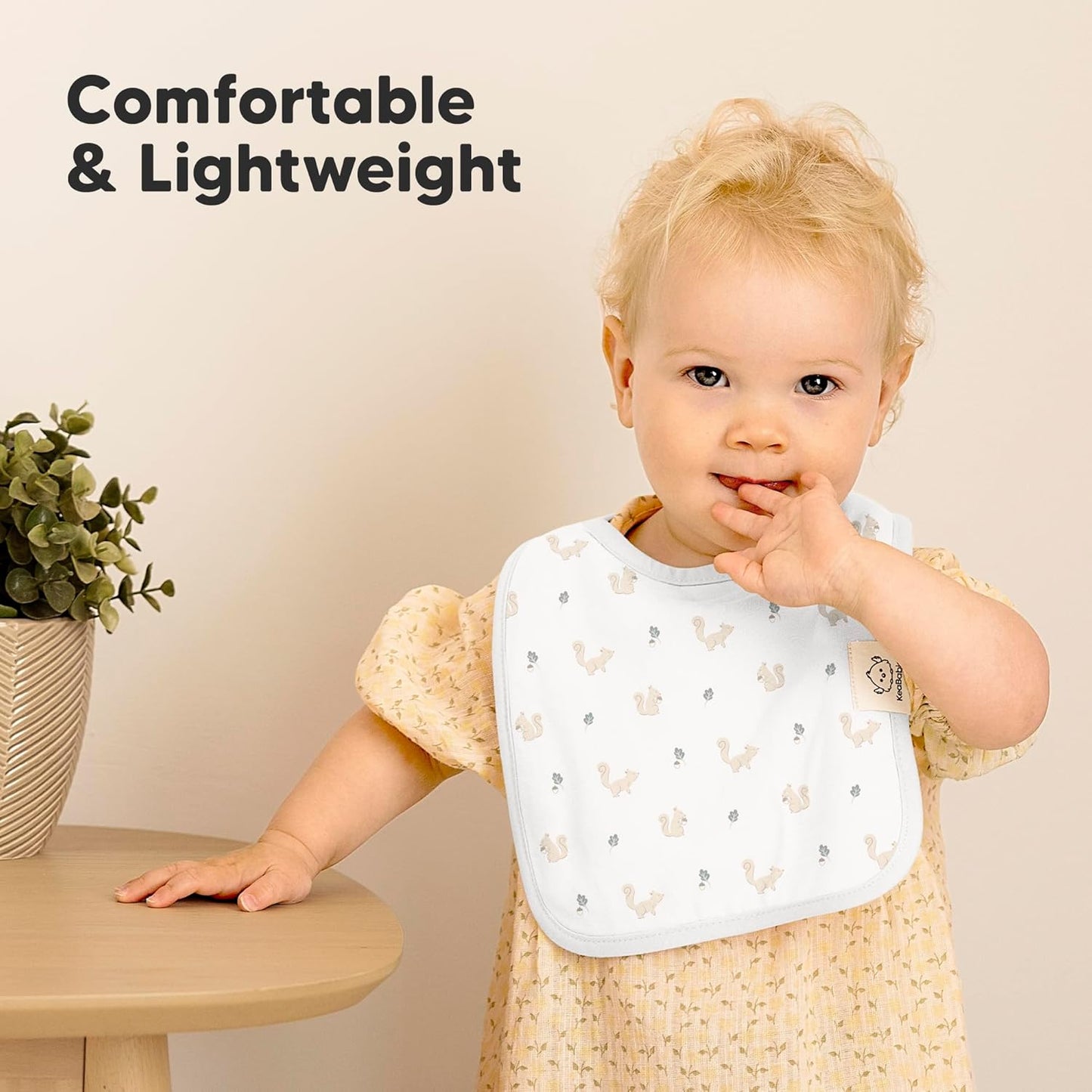 KeaBabies 8-Pack Organic Baby Bibs for Boys, Girls - Super Absorbent Cotton Drool Bibs for Baby Girl & Boy, Teething Toddler, Drooling Newborn, Ultra Soft & Machine Washable (Prairie)