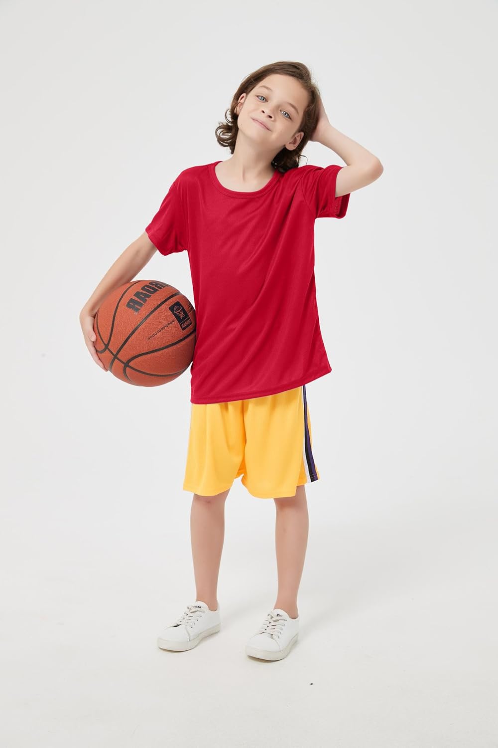 6-Pack Boys Athletic T-Shirts Quick Dry Short-Sleeve Tops Youth Moisture Wicking Running Sports T-Shirts（4-18 Years）