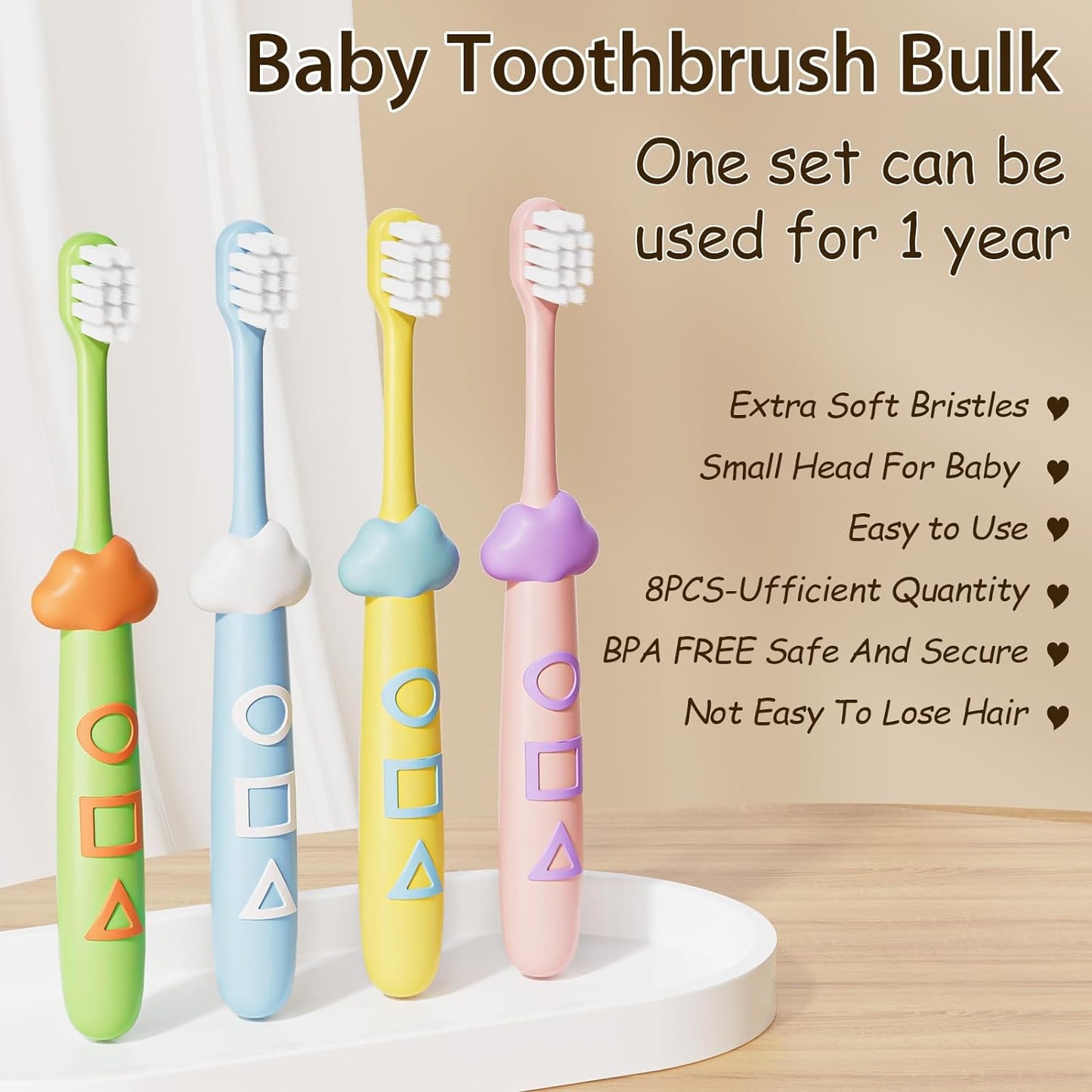 Kids Toothbrushes 8 Pack,Soft Bristle Toothbrush for Toddlers 2-12 Years Old, Cute Multicolor Boys Girls Toothbrushes,Clean Kids Teeth Bristles Not Easy to Shed