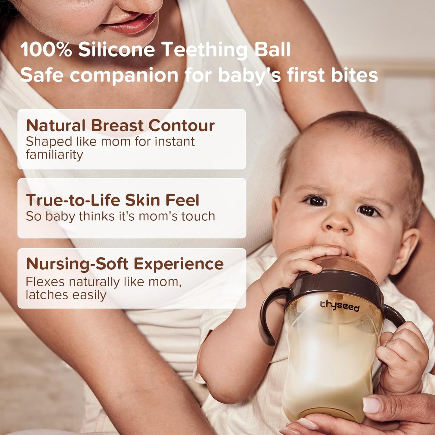 PPSU Natural Breast-Like Bottle with Nipple(3-7 Months),10oz，1pack