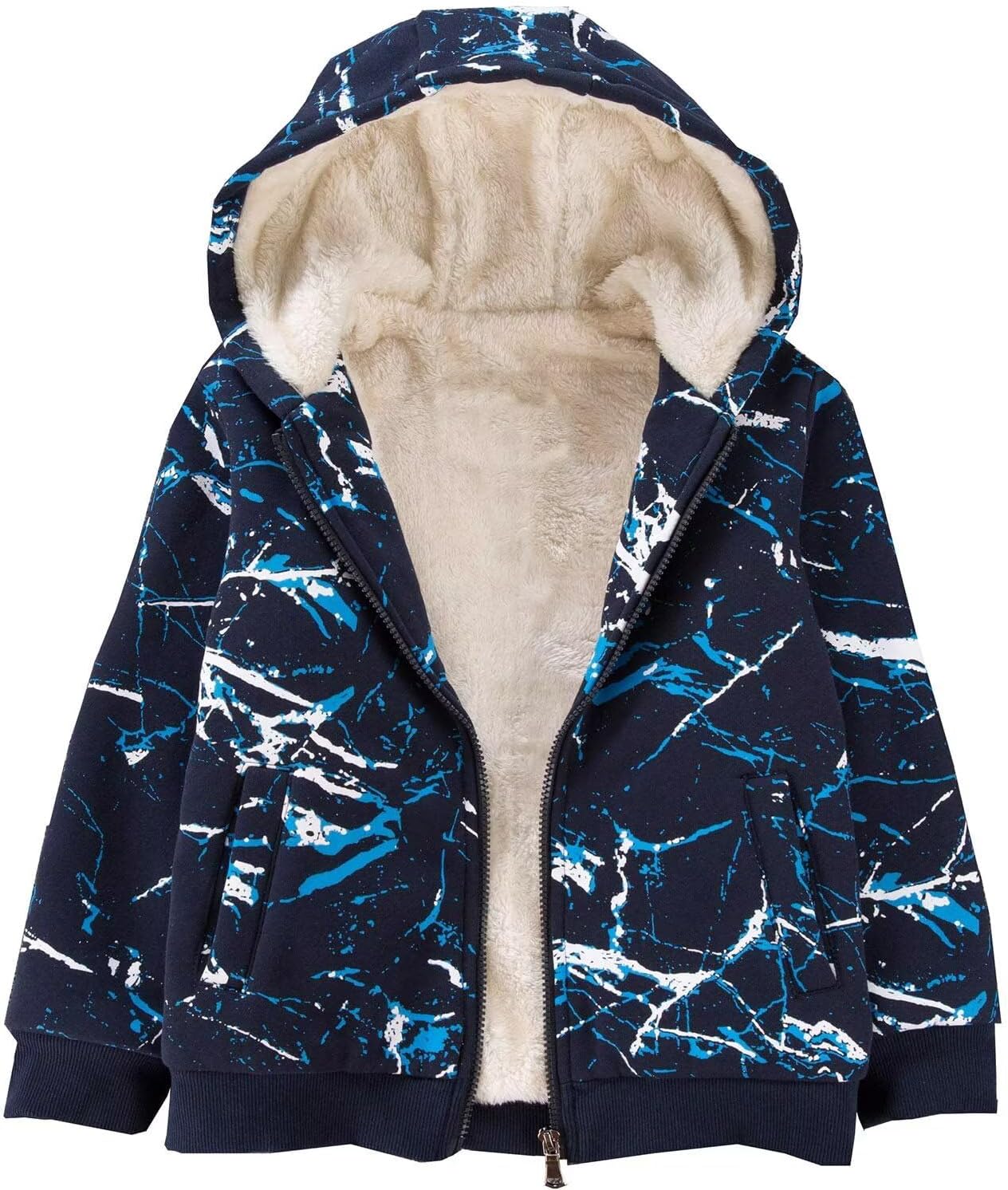 Bumeex Kids Boy's Girl's Sherpa Fleece Lined Jacket Spring Fall Winter Zip up Sweatshirt Hoodie 2-14Y(Toddler/Kid)