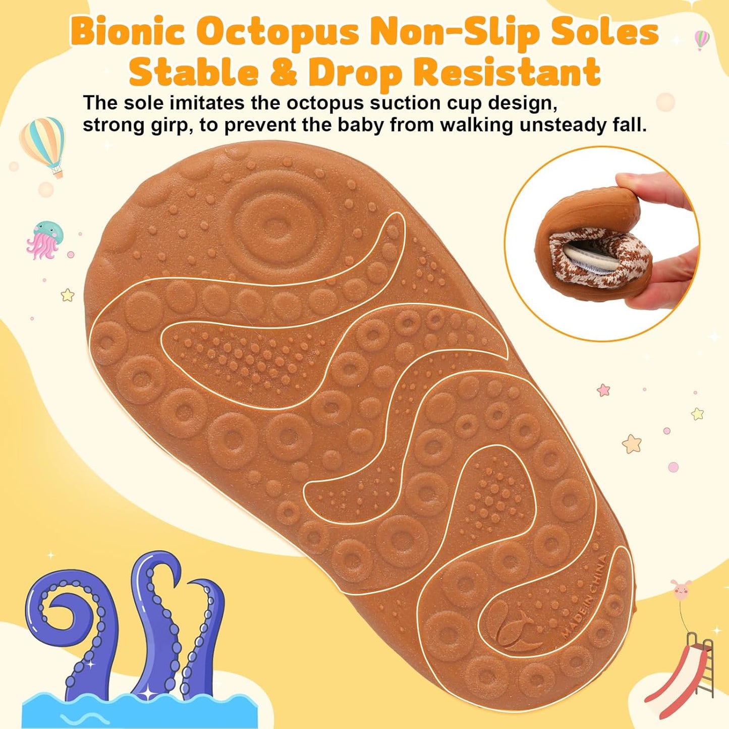 FEETCITY Baby First Walking Shoes Wide Baby Shoes Infant Sneakers Newborn Crib Shoe Barefoot Lightweight Slip On Shoe