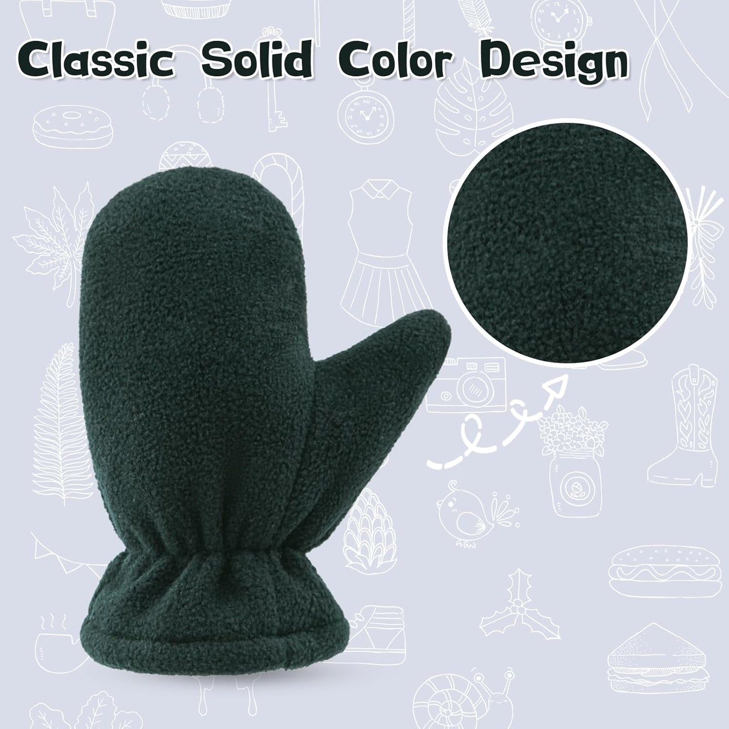 BAVST Baby Toddler Winter Mittens Girls Warm Fleece Lined Gloves Kids Sherpa Lined Mittens for Boys