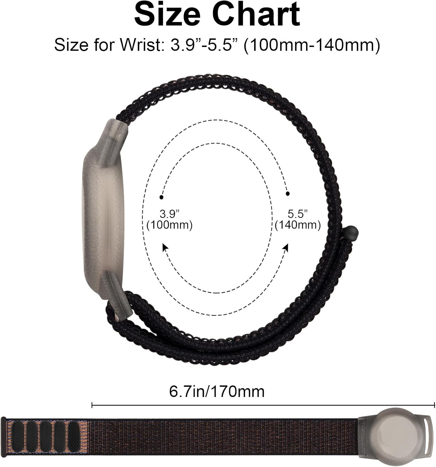 Vancle Kids Wristband for Apple AirTag, Protective Case for Air Tag GPS Tracker Holder with Nylon Bracelet, Adjustable Anti Lost Watch Band for Toddler Baby Children Elders