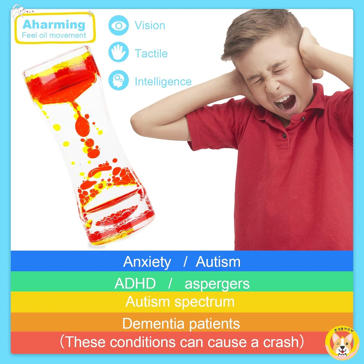 Liquid Motion Bubbler for Kids Adults,Sensory Toys,(3-Pack) Fidget Timer Liquid Toy,Autism Toy,Oil Water Desk Toy,Anxiety Toys，Christmas Stocking Filler Gift