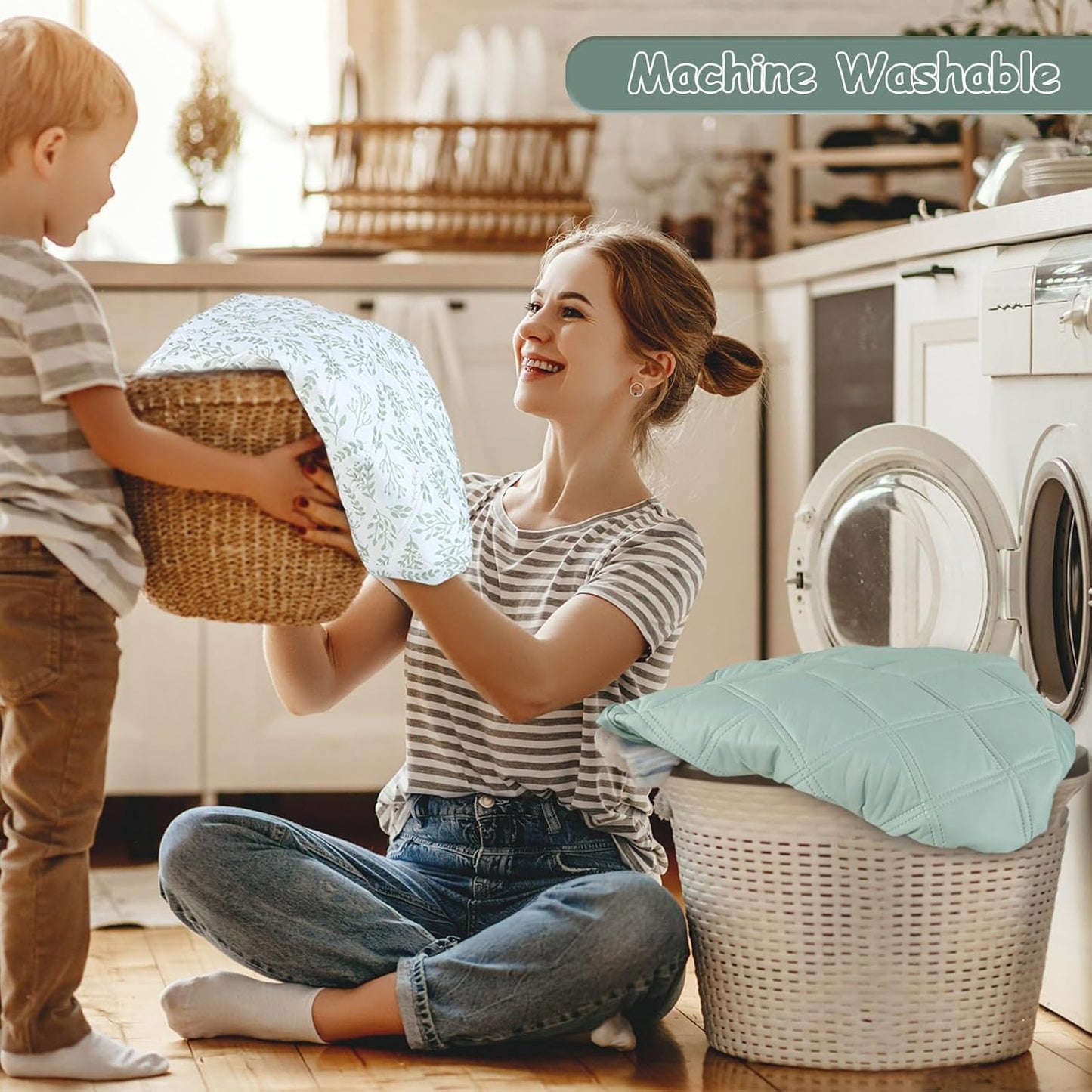 Yoofoss Waterproof Crib Mattress Protector 2 Pack, Quilted Crib Mattress Pad Cover Ultra Soft and Breathable, Machine Washable Toddler Mattress Protector for Standard Baby Crib Size 52''x28''