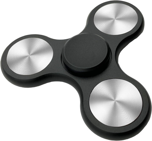 Fidget Spinners Toy Ultra Durable Stainless Steel Bearings High Speed 3-6 Min Spins Metal Material Hand Spinner ADHD Focus Anxiety Toys Stress Relief Reducer Fidget Spinner for Kids Adults-Black