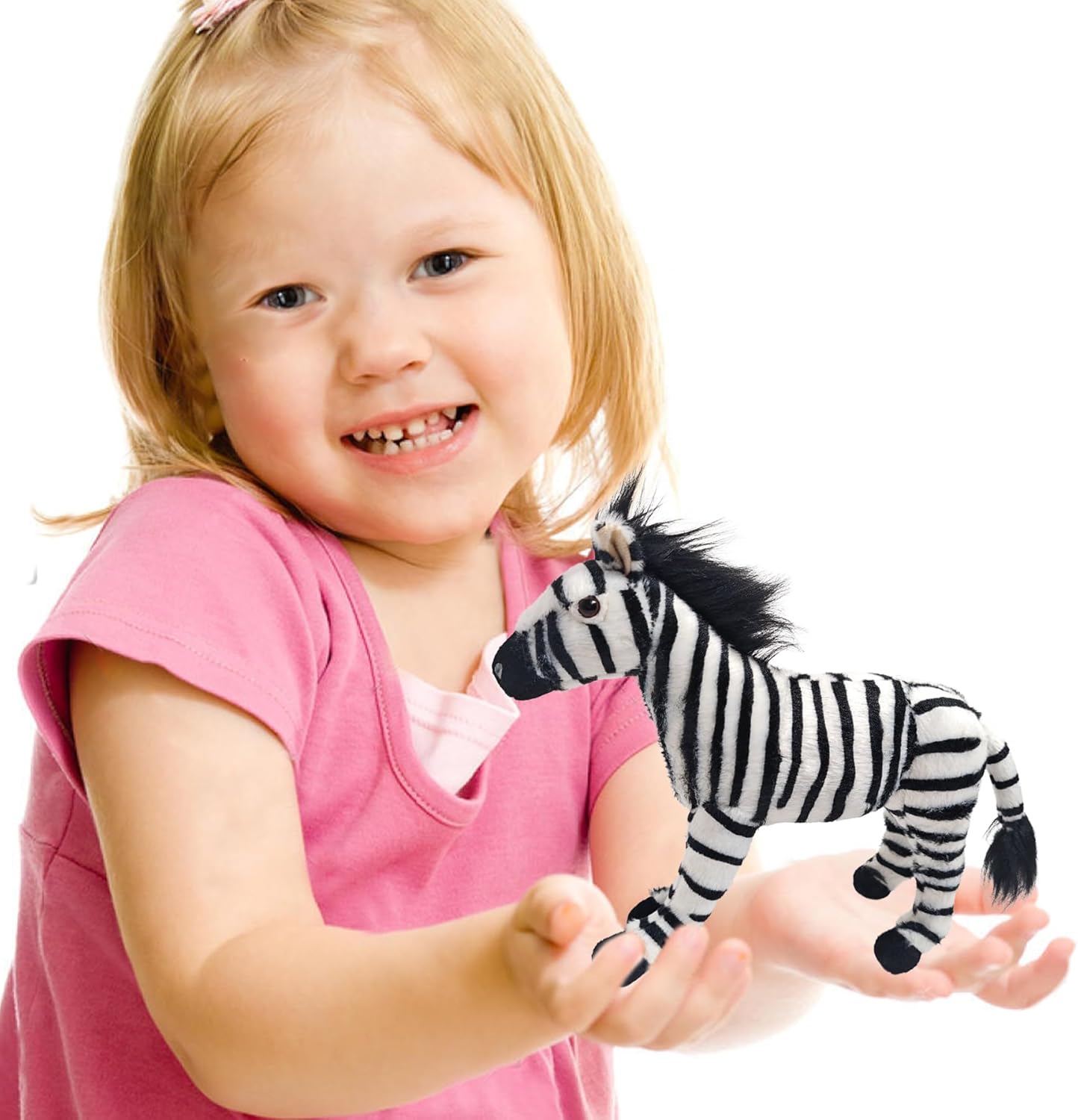 Zebra Stuffed Animal, Zebra Horse Baby Doll Realistic Plush Toy, Animal Stuffed Horse Plush Toy Gift for Girls Boys-10”