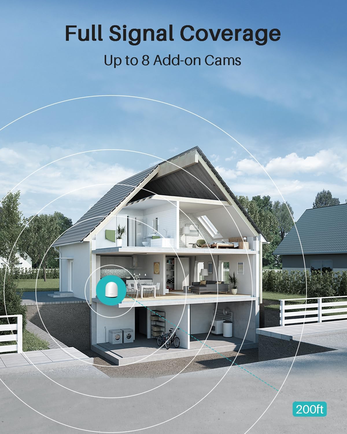 WUUK Add-on Outdoor Camera, Requires Base Station, Home Security Cameras Wireless Outdoor, 2K HD, No Monthly Fee, Compatible with Alexa & Google, Color Night Vision