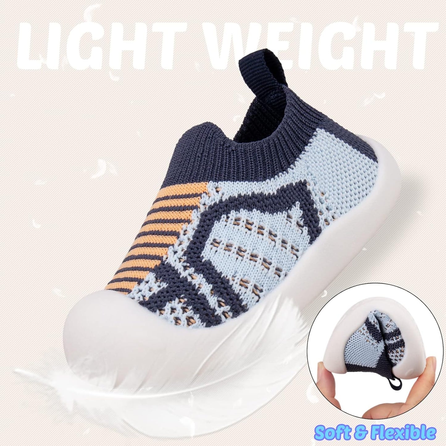 Charrost Toddler Baby Girl Boy First Walking Shoes Checkered Sneakers Sizes 3/4/5/6/7/8T. Soft, Cute,Flexible for First Walkers. Non-Slip, Slip On, Wide Toe Box Indoors Outdoors