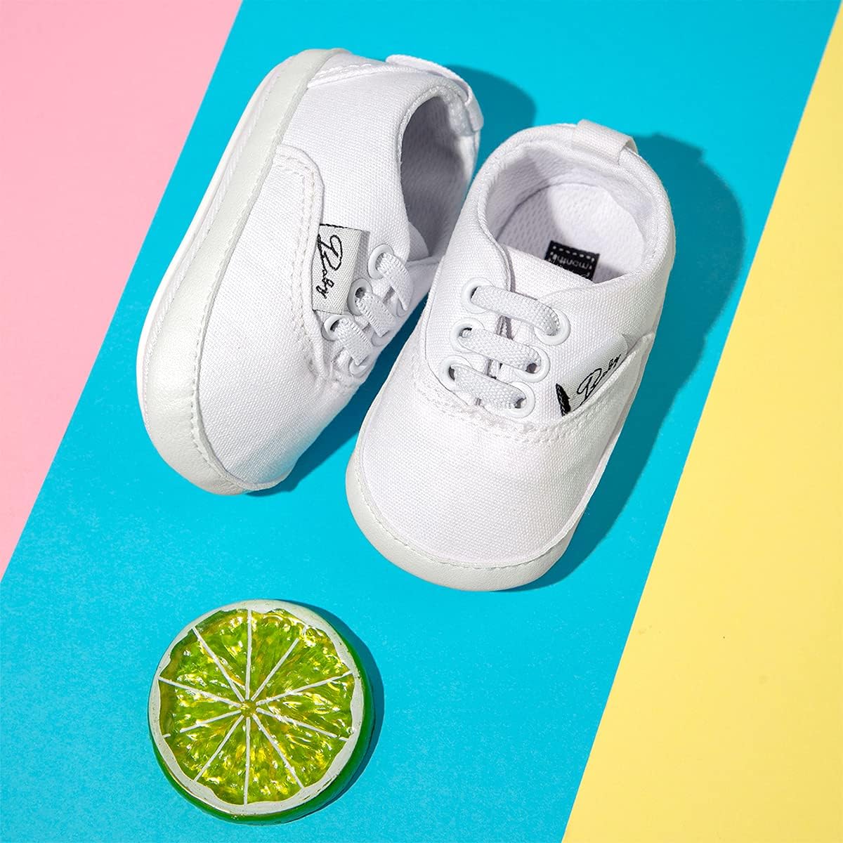 Morbido Infant Baby Boys Girls Canvas Sneaker Toddler Slip On Anti Skid Newborn First Walkers Candy Shoes for 0-18 Months