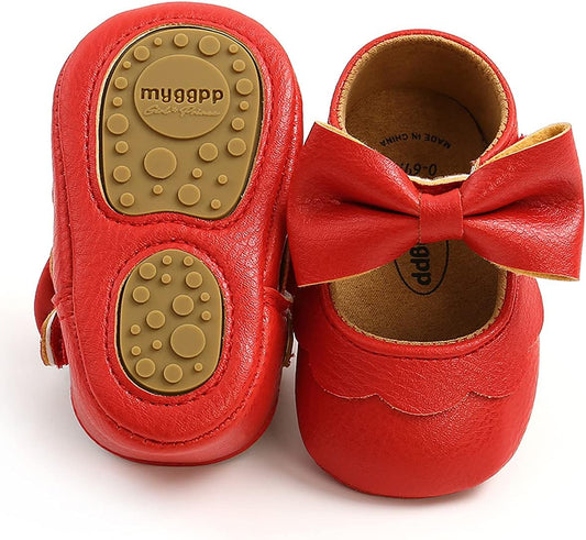 Baby Shoes Mary Jane Flats Non Slip Soft Sole Infant Toddler Sneakers First Walkers Party Christmas Dress Shoes