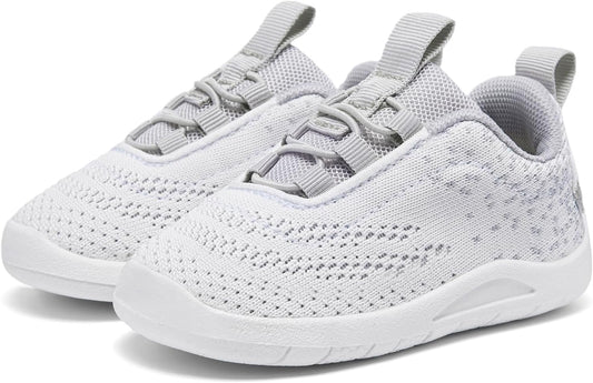 MORENDL Toddler Slip On Sneakers Baby Walking Shoes Non-Slip Breathable Unisex Pink Mesh Lace-Up Athletic Sneakers Infant Running Shoes