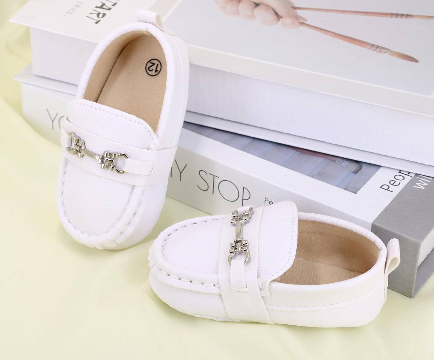 LONSOEN Baby Girls Boys Loafers Prewalker Dress Crib Shoes