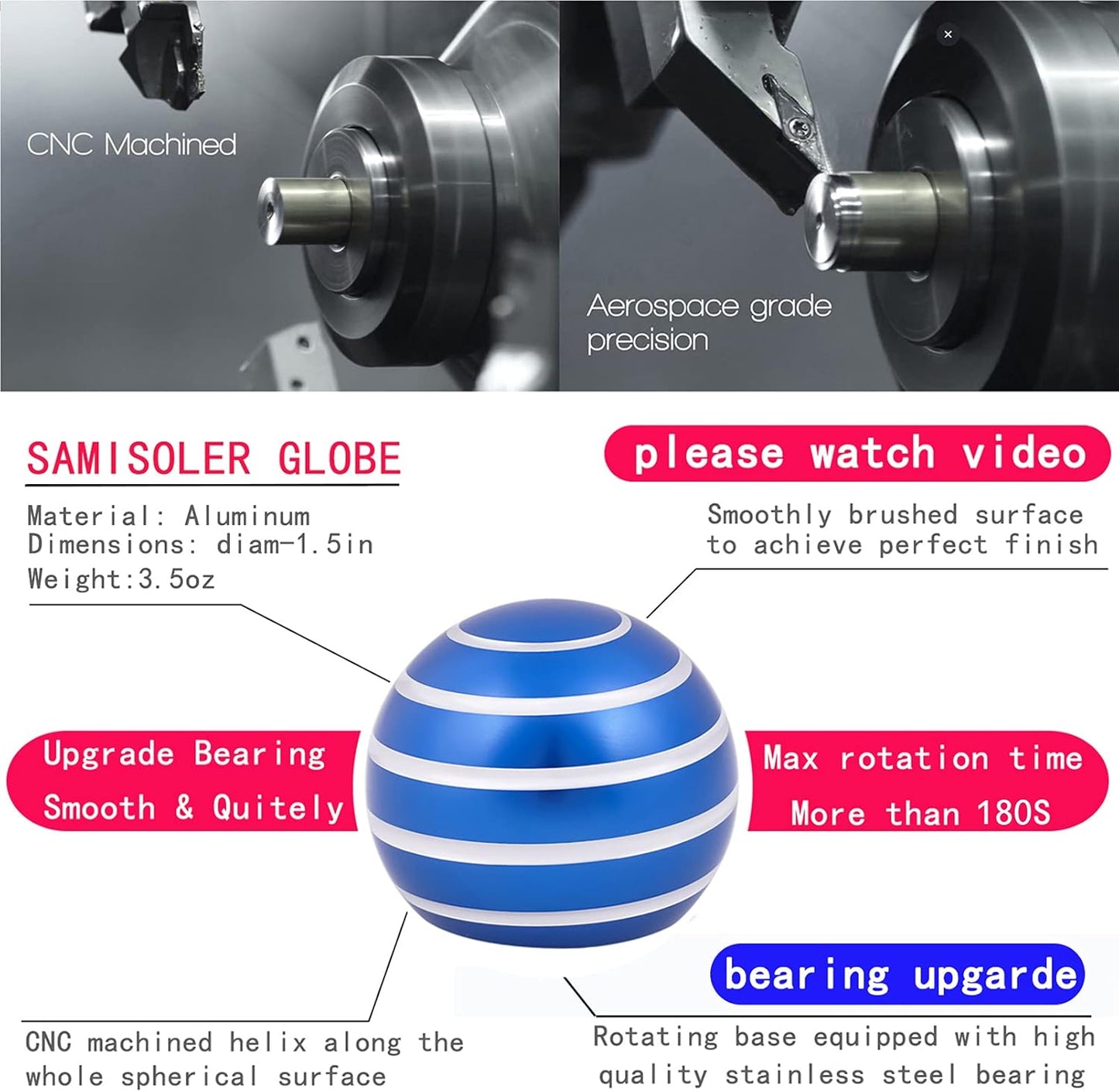 Desk-Kinetic-Toys Cool-Gadgets for Fidget: Cool-Stuff Thing Game Toy for Adult Teen Children Kid, Stress Relief Optical-Illusion Gifts for Office School Home Man Women Christmas Spinning 180 Seconds