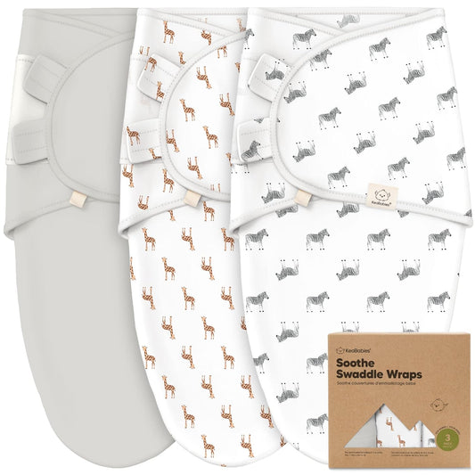 3-Pack Organic Baby Swaddle Sleep Sacks - Swaddles for Newborns, Infant 0-3 Months, Baby Girls, Boys, Soft & Snug Newborn Sleep Sack, Nursery Swaddling Blankets (The Wild)