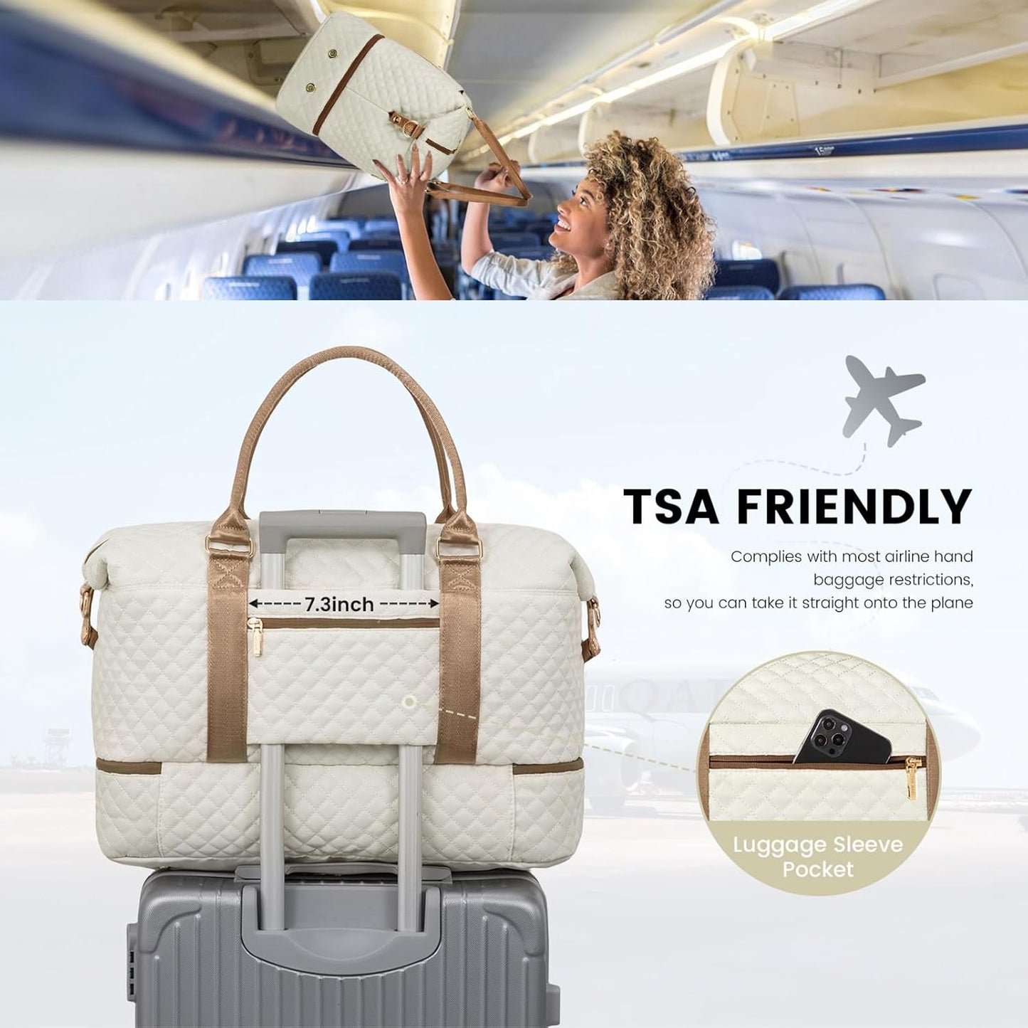 LOVEVOOK Travel Duffle Bag,Weekender Bags for Women with Shoe Compartment，Carry on Overnight Bag with Toiletry Bag,Gym Duffel Bag with Wet Pocket, Hospital Bags for Labor and Delivery