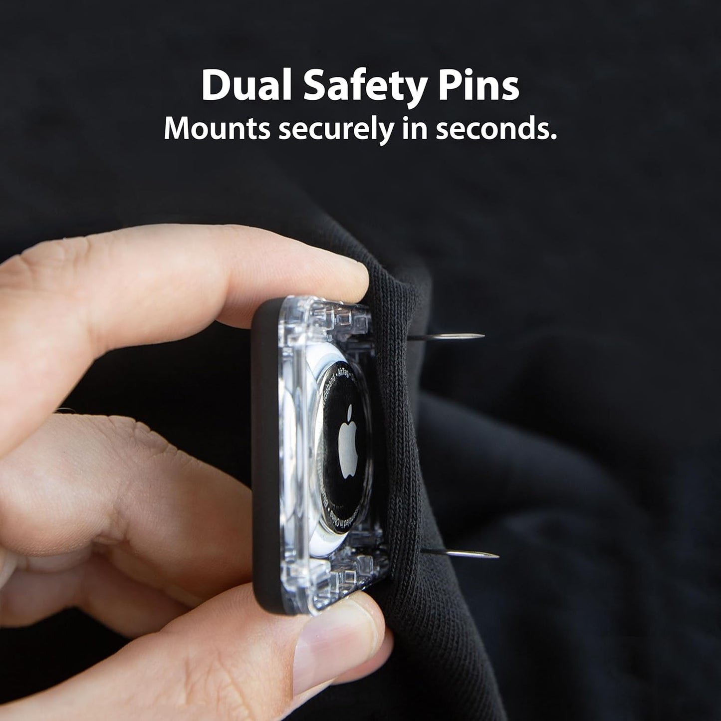 Elevation Lab TagVault™ AirTag Dual Pin Discreet - The Secure AirTag Pin Mount | Low-Profile, Dual Safety Pins | for Luggage, Bags or Jackets